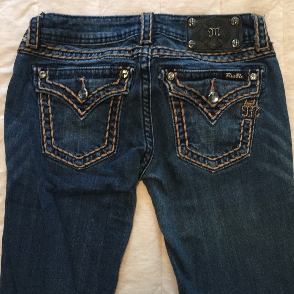 Miss Me Jeans with brown stitching